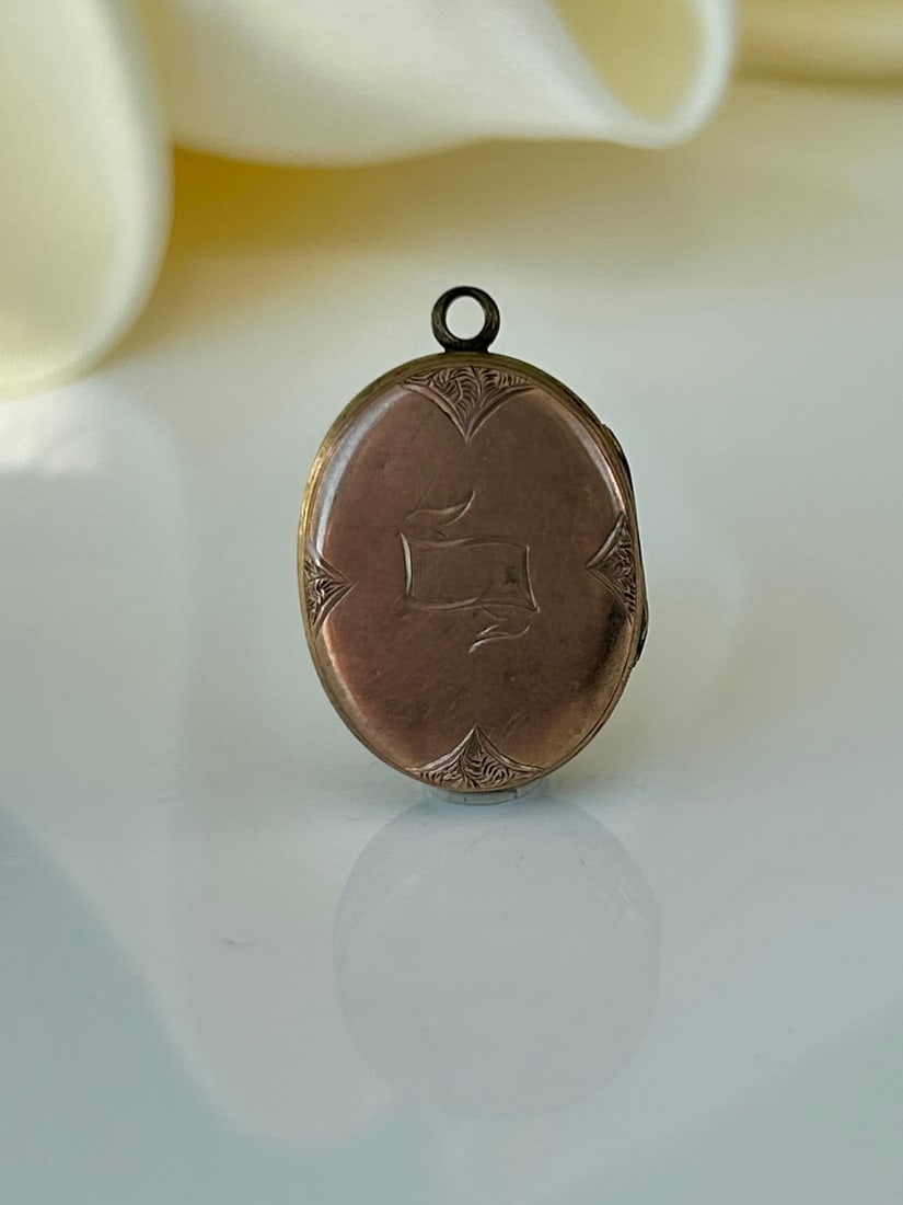 Antique Blue Enamel Cross Locket Pendant in Gold - 3