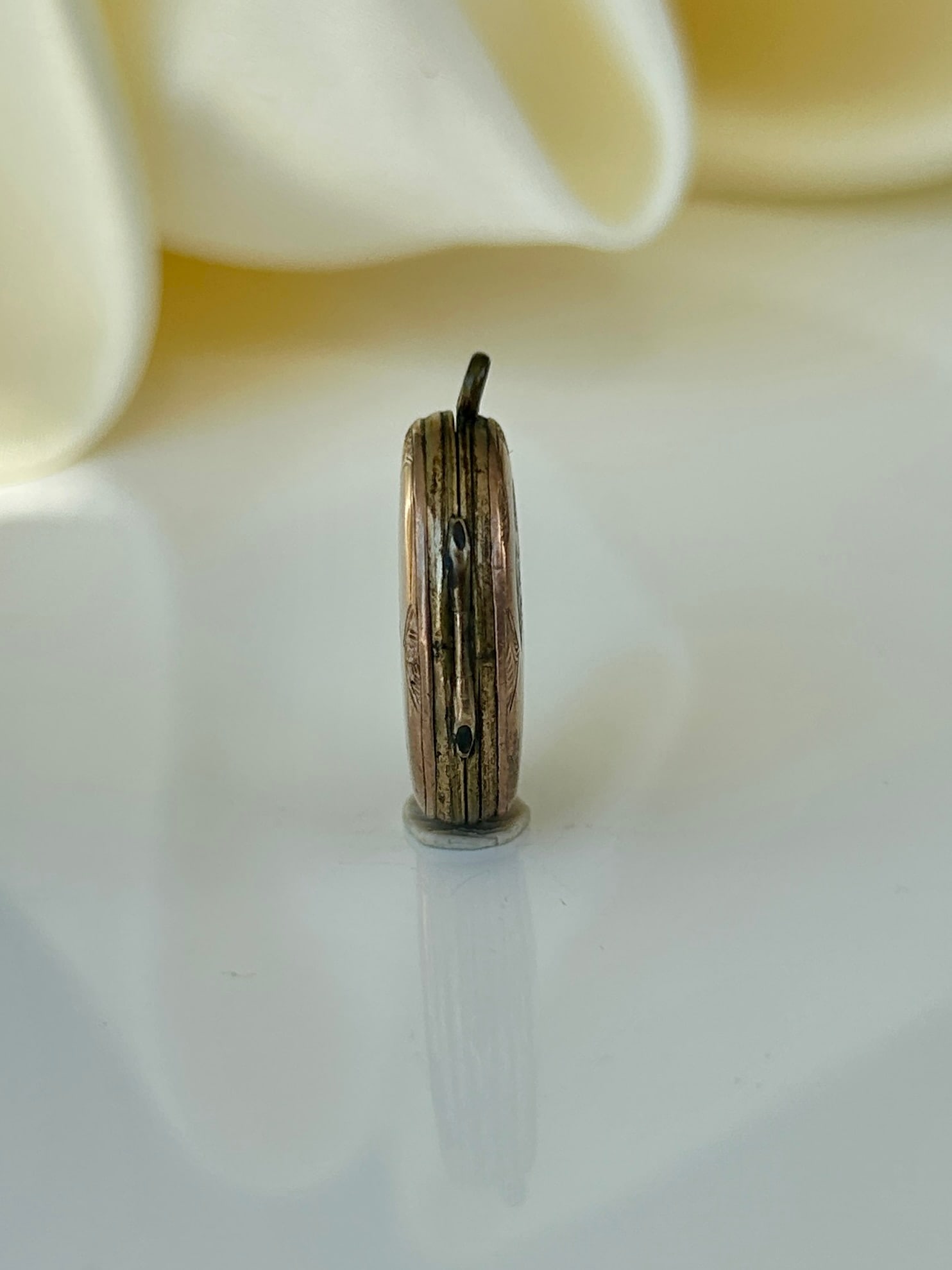 Antique Blue Enamel Cross Locket Pendant in Gold - 4