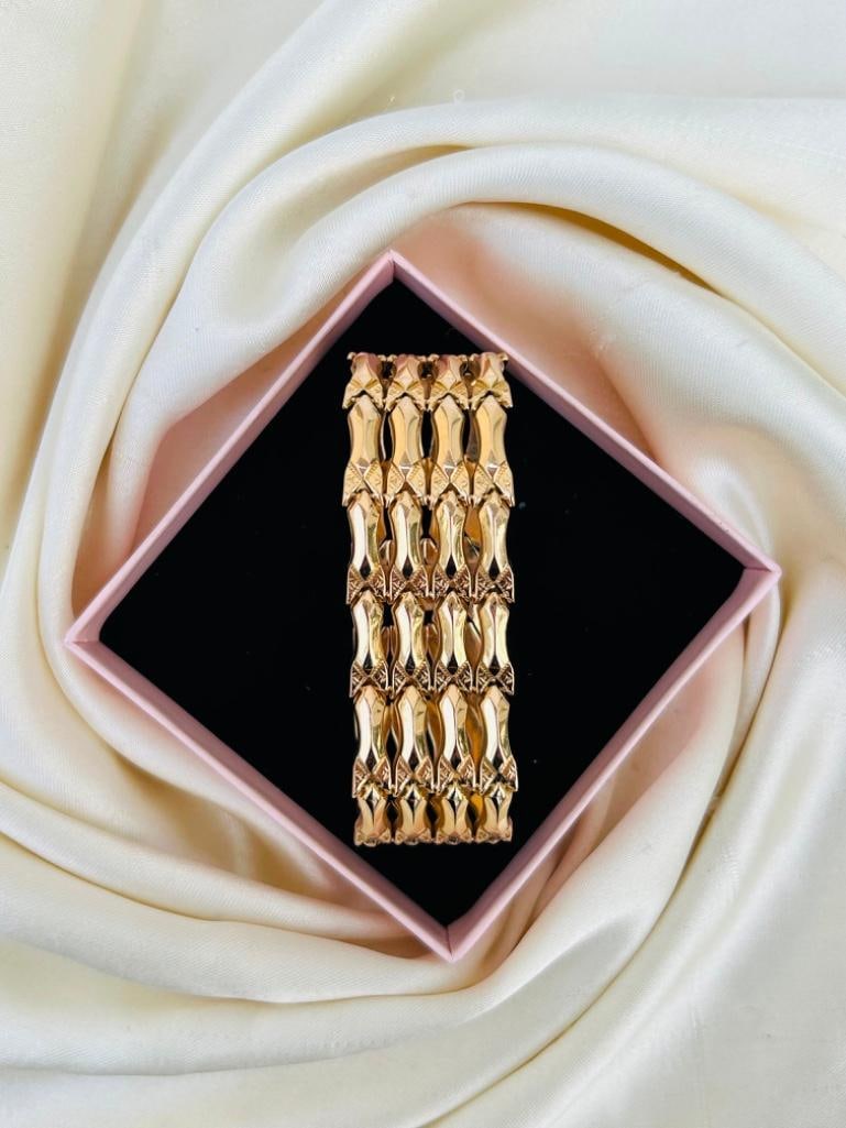 Chunky Wide Solid 18ct Yellow Gold Bracelet - 3