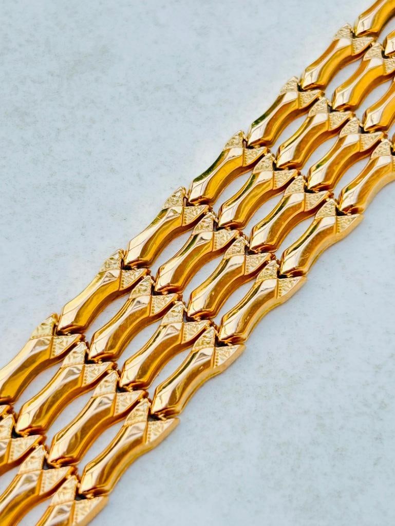 Chunky Wide Solid 18ct Yellow Gold Bracelet - 4