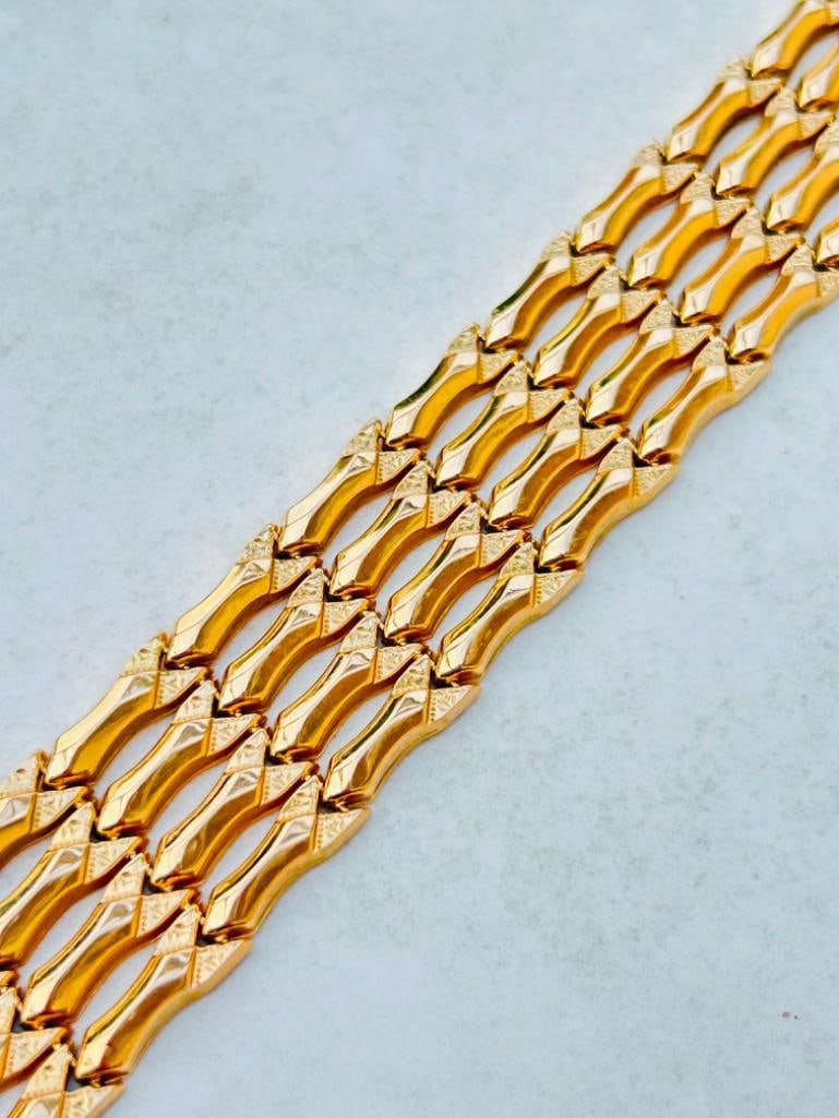 Chunky Wide Solid 18ct Yellow Gold Bracelet - 5