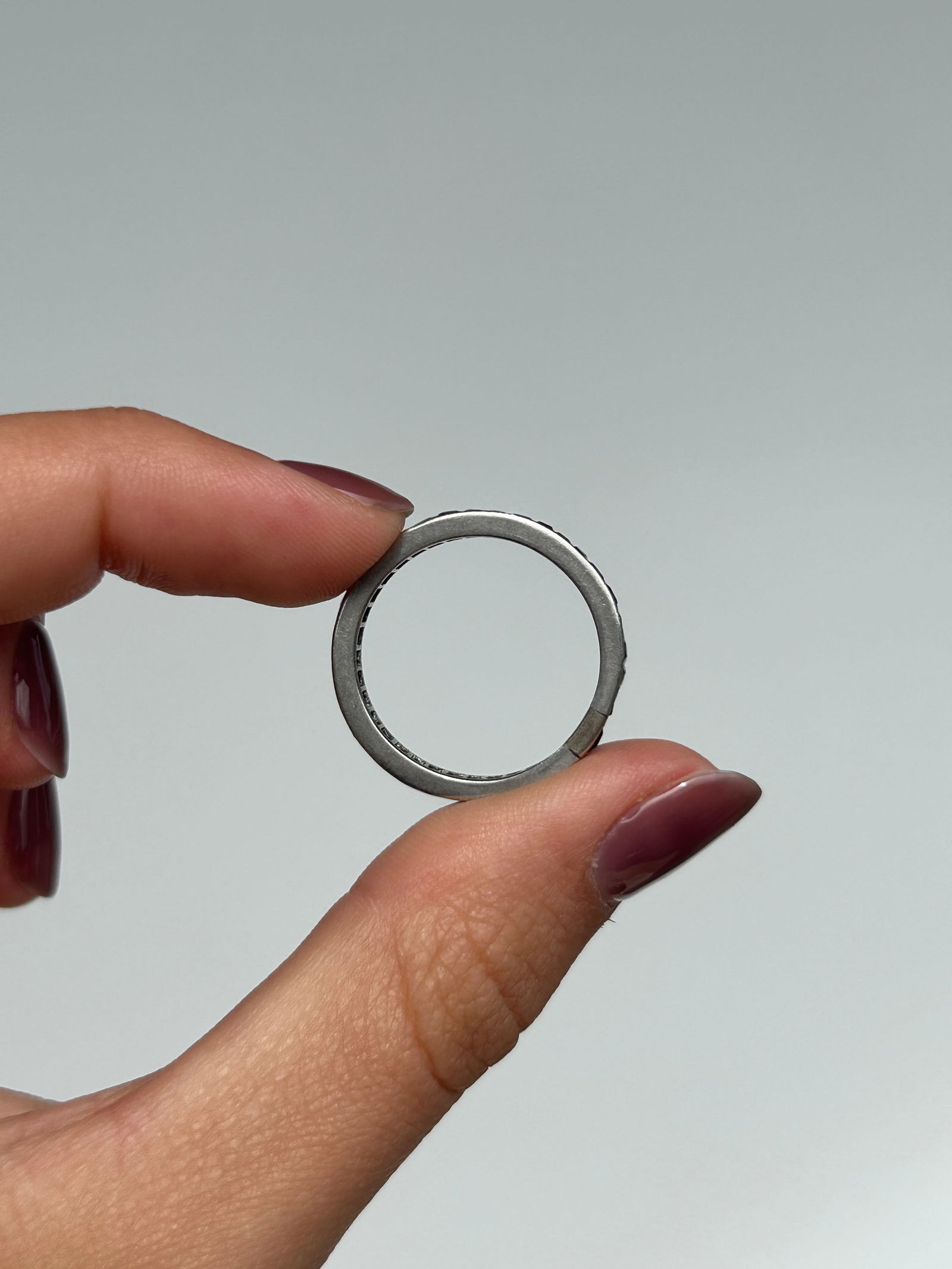 Antique Platinum Emerald Full Eternity Ring - 7