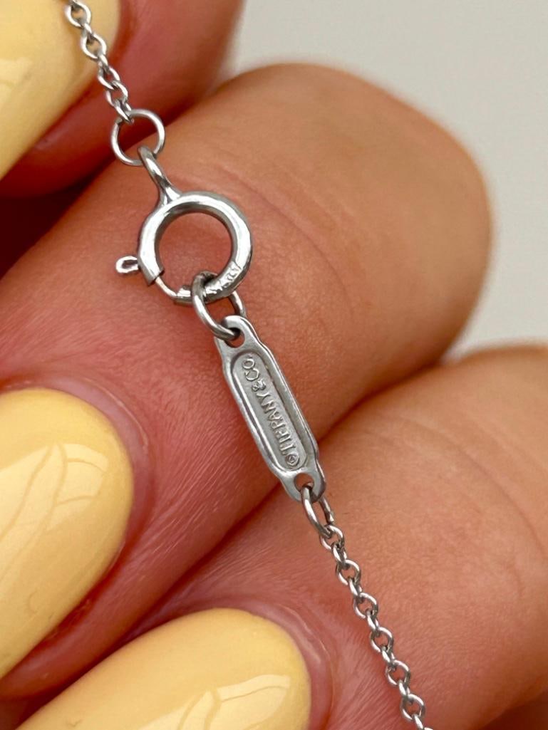 Amazing Tiffany 18ct White Gold Diamond Key Pendant on Tiffany Chain - 7