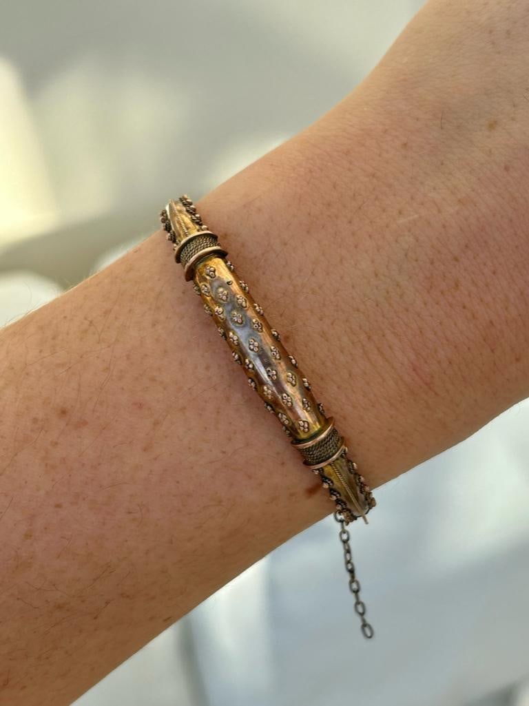 Antique Yellow Gold Bangle Bracelet - 2
