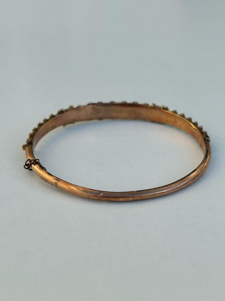 Antique Yellow Gold Bangle Bracelet - 5