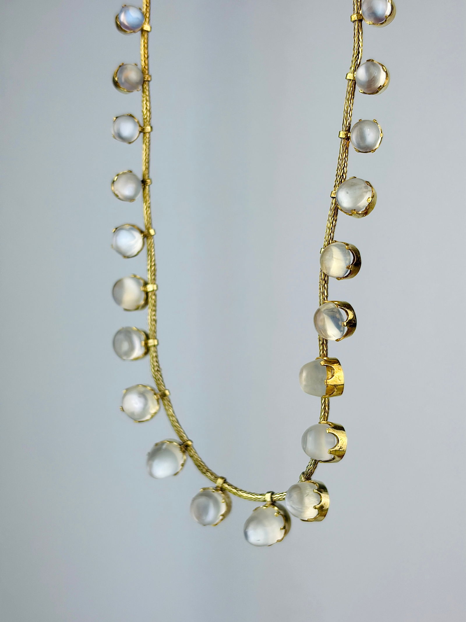 ANTIQUE CABOCHON MOONSTONE RIVIERE NECKLACE - 2