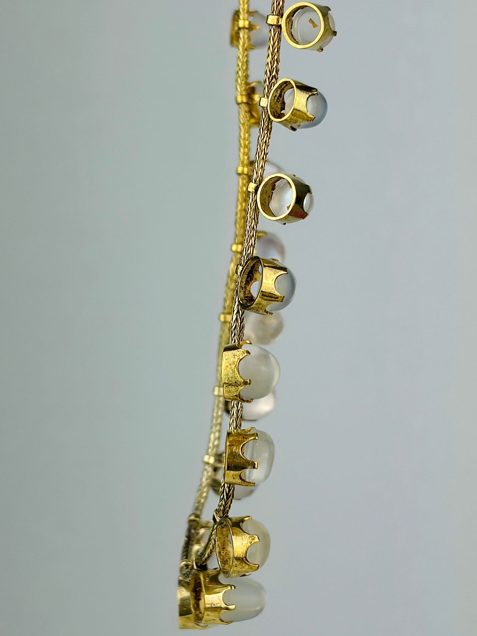 ANTIQUE CABOCHON MOONSTONE RIVIERE NECKLACE - 3