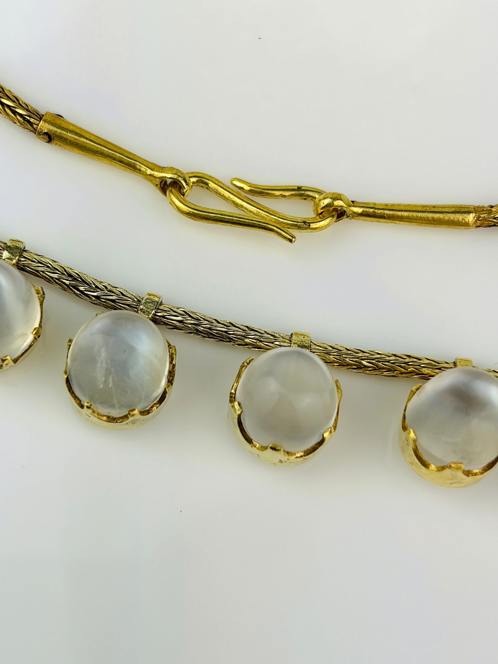 ANTIQUE CABOCHON MOONSTONE RIVIERE NECKLACE - 5