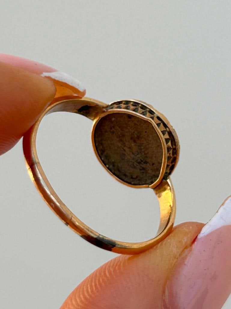 Antique Gold Rose Cut Diamond and Pearl Ring - 7