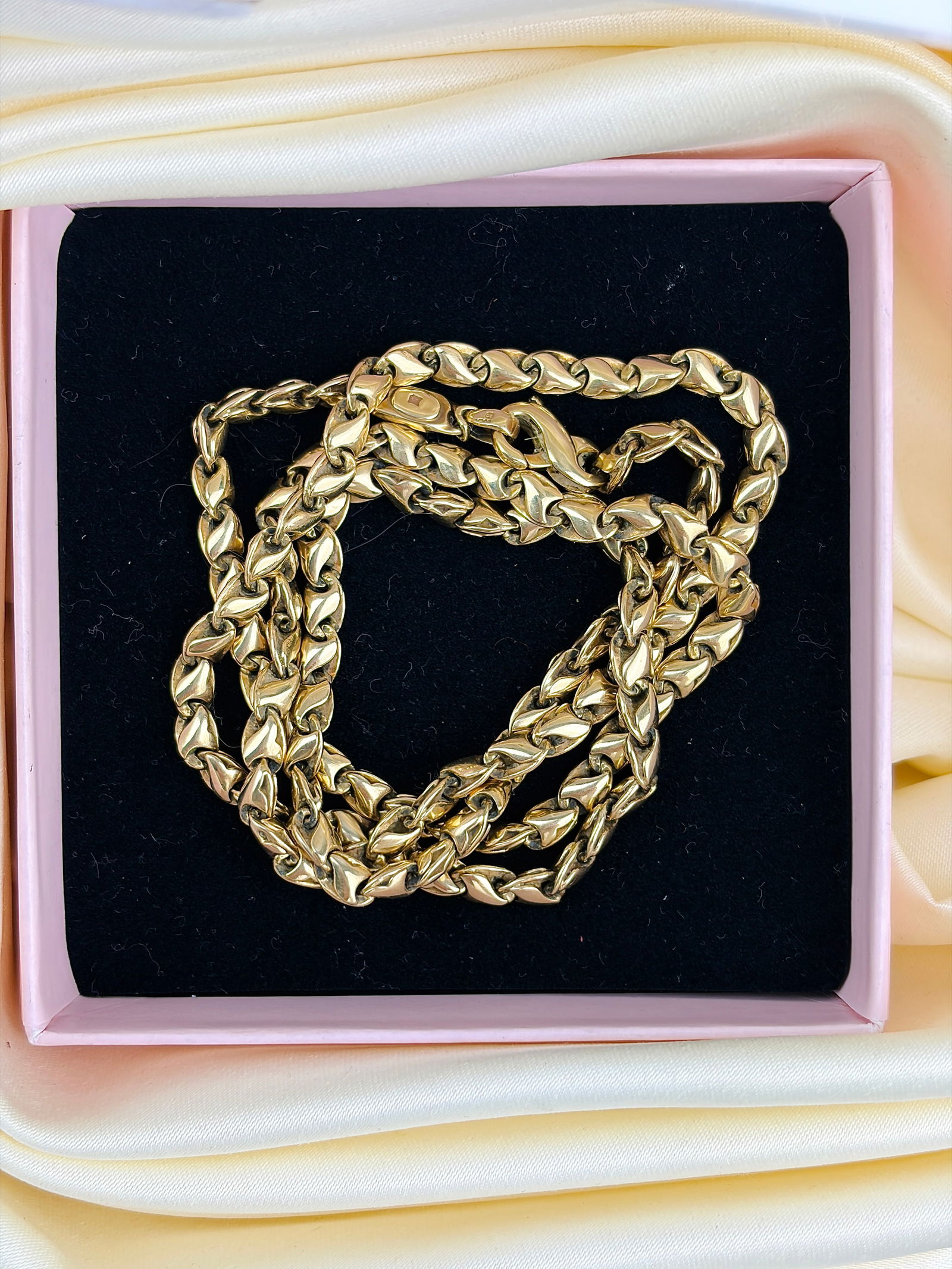 HEAVY UNUSUAL LINK 9CT YELLOW GOLD CHAIN NECKLACE - 5