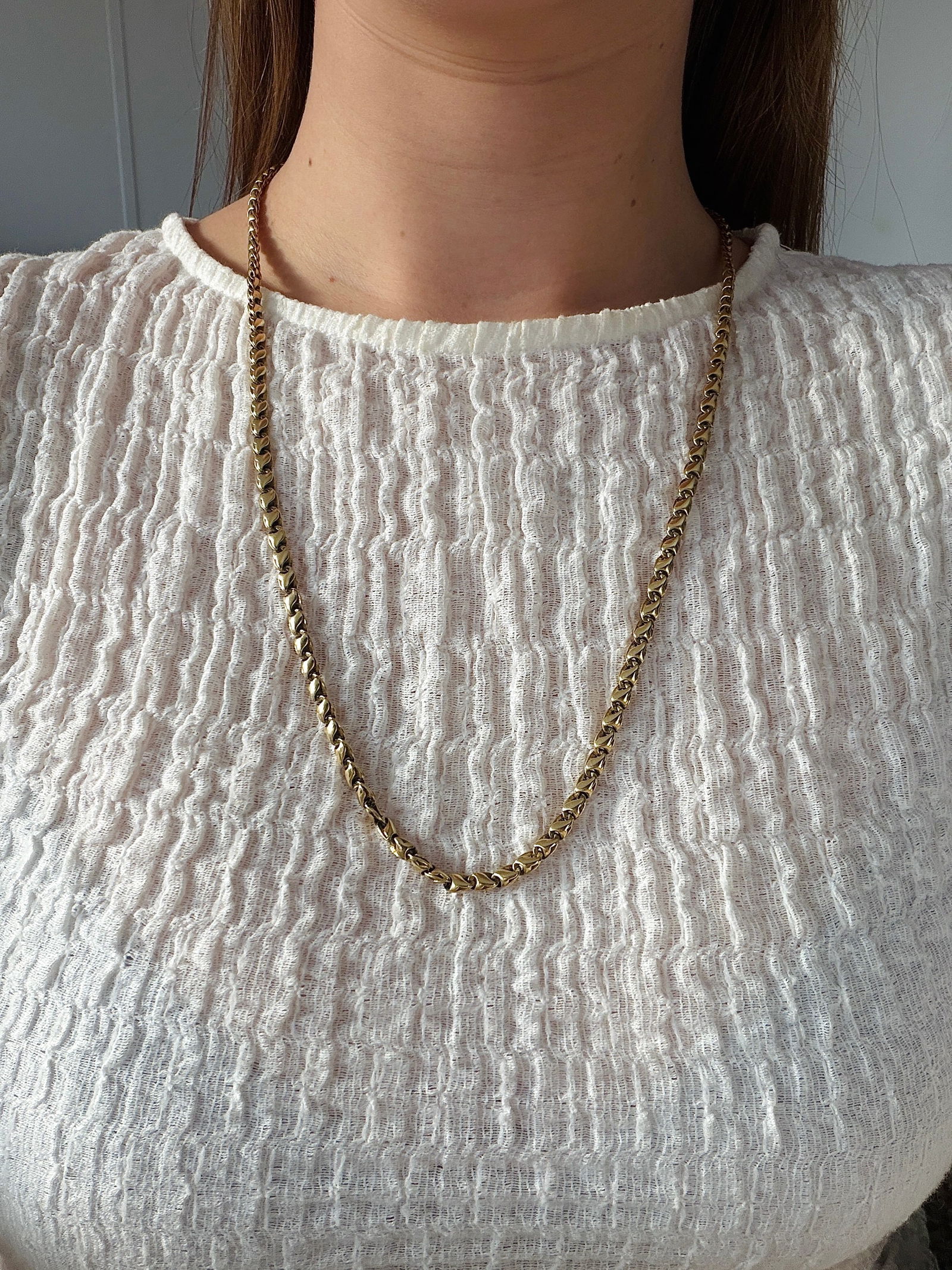 HEAVY UNUSUAL LINK 9CT YELLOW GOLD CHAIN NECKLACE - 6