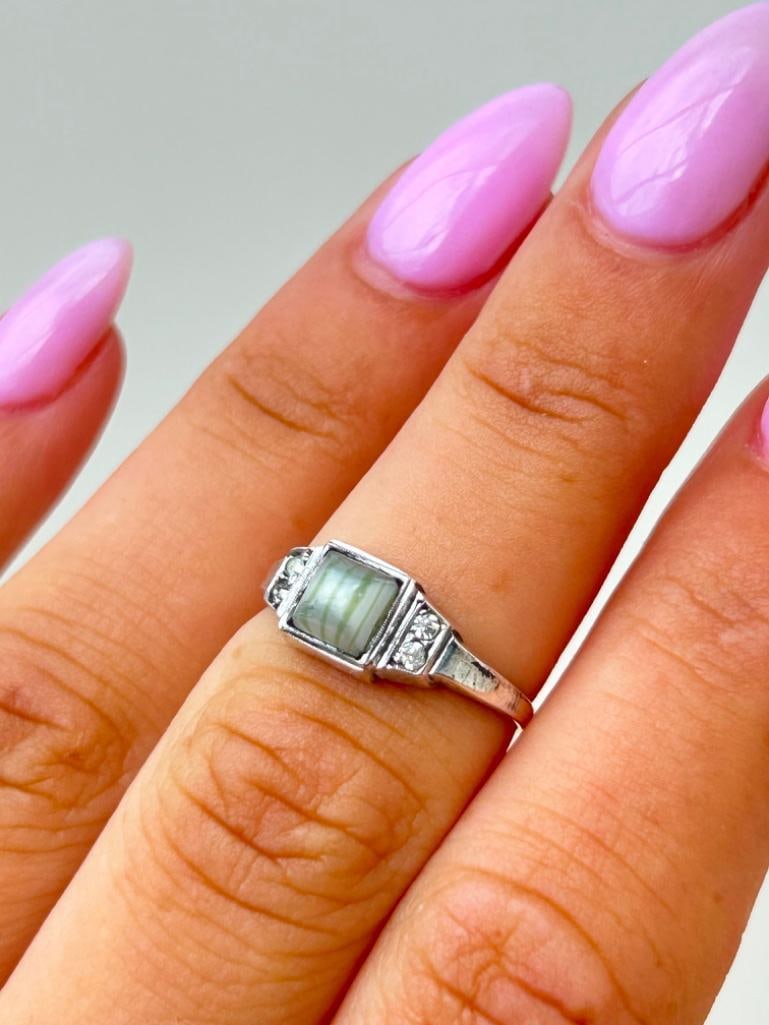 9ct Gold and Silver Art Deco Ring - 2