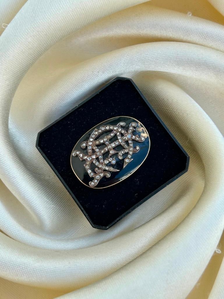 Incredible Antique Rose Cut Diamond and Enamel Plaque - 2