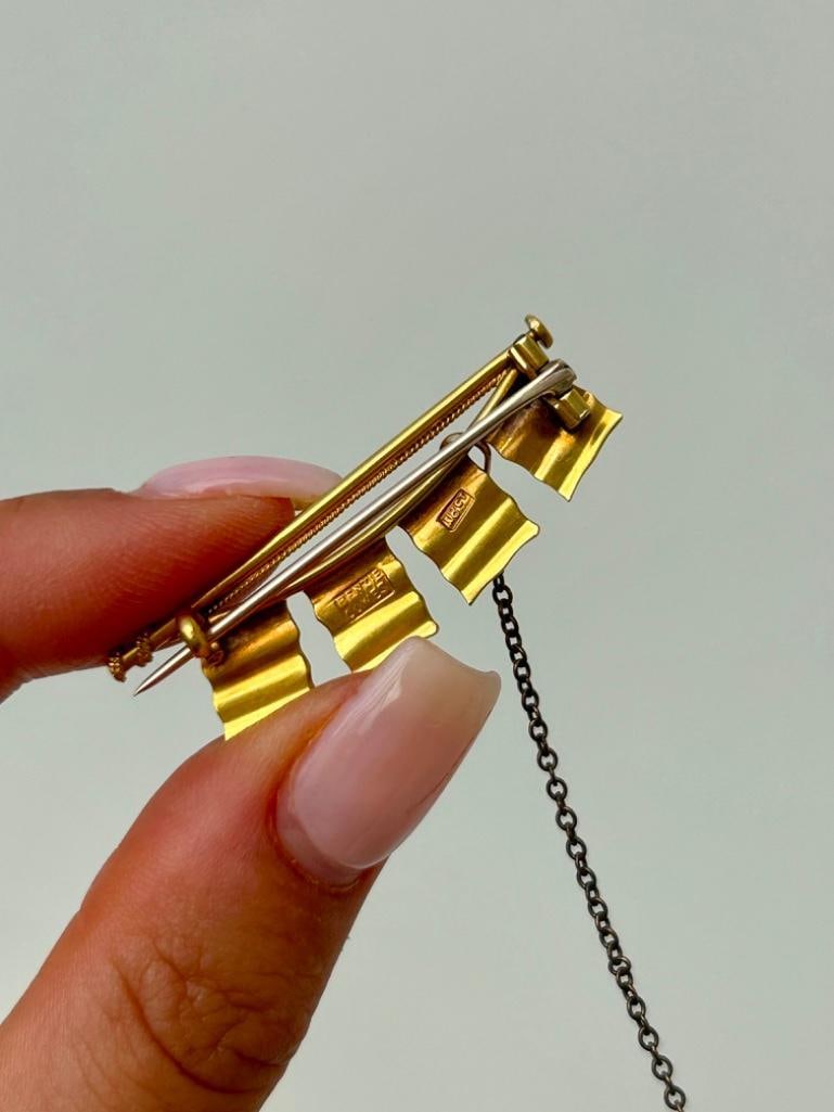 Collectors- 18ct Gold Enamel Multi Flag Brooch - Benzie Cowes - 3