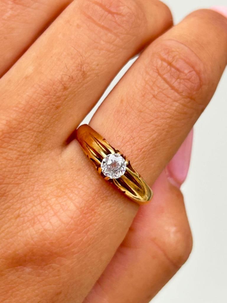 Antique Chunky 50pt Diamond Belcher Ring - 2