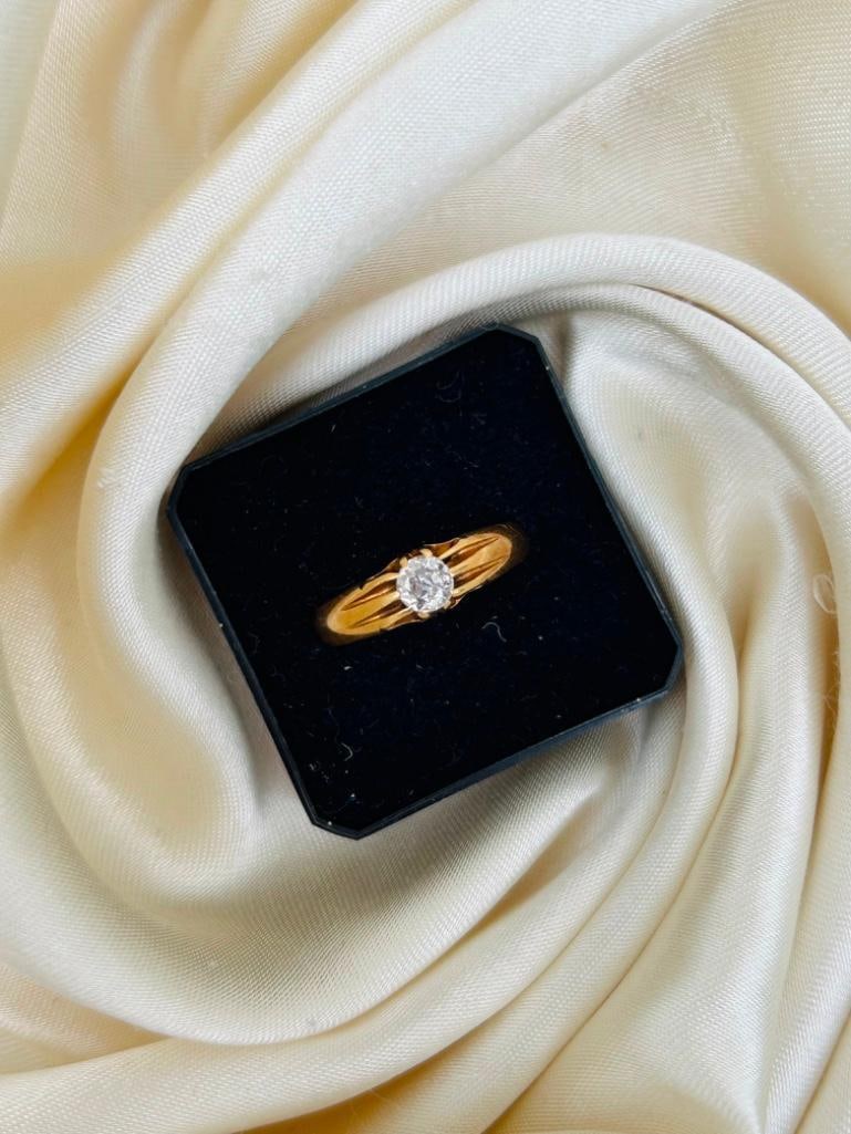 Antique Chunky 50pt Diamond Belcher Ring - 6