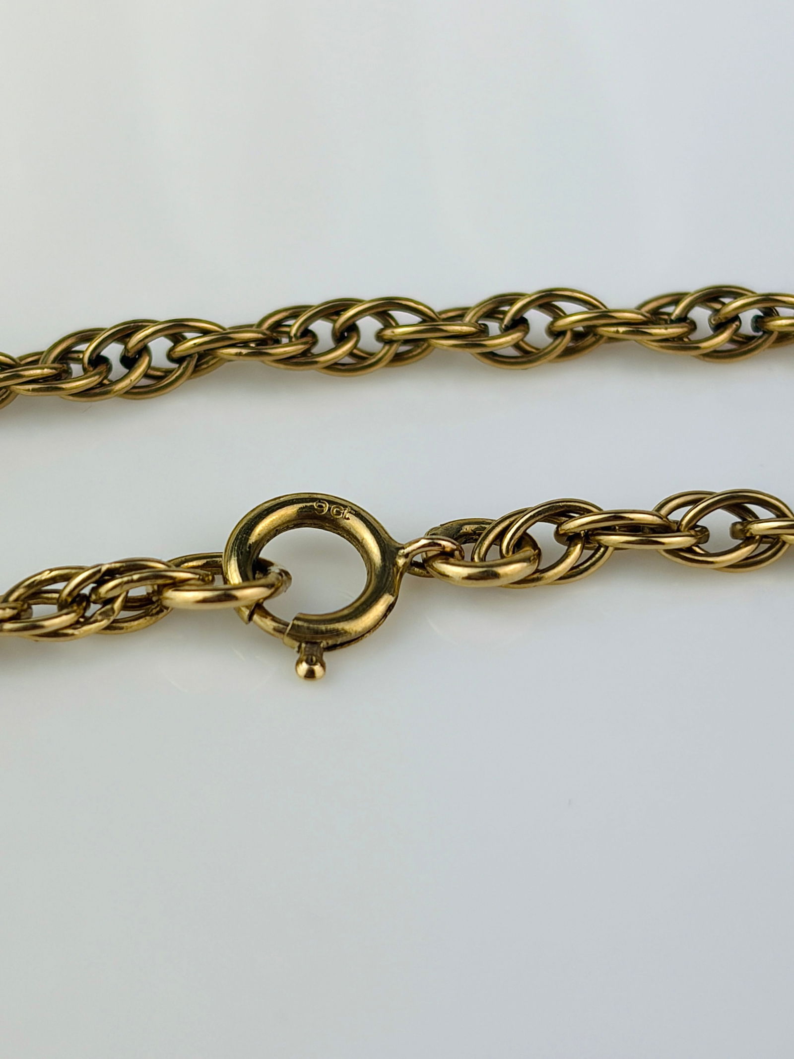 VINTAGE 9CT YELLOW GOLD FANCY ROPE TWIST CHAIN - 4