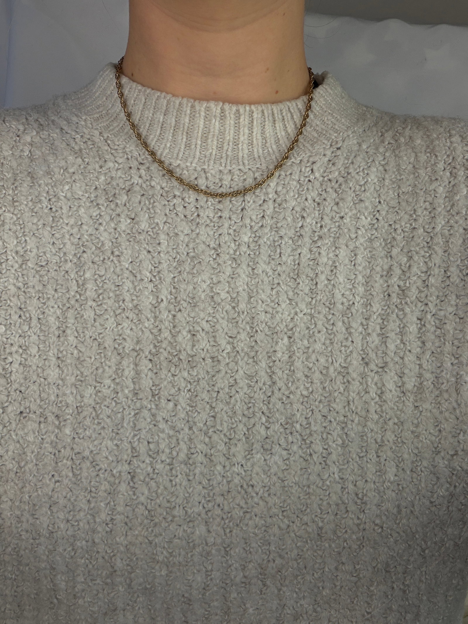 VINTAGE 9CT YELLOW GOLD FANCY ROPE TWIST CHAIN - 6