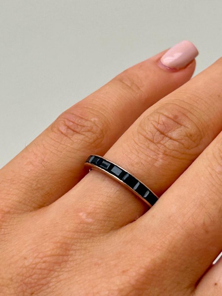 Antique Gold Sapphire Full Eternity Band Ring - 2