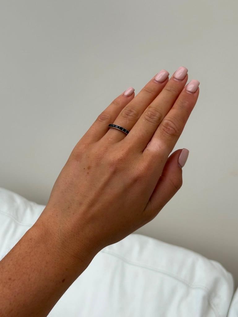 Antique Gold Sapphire Full Eternity Band Ring - 3