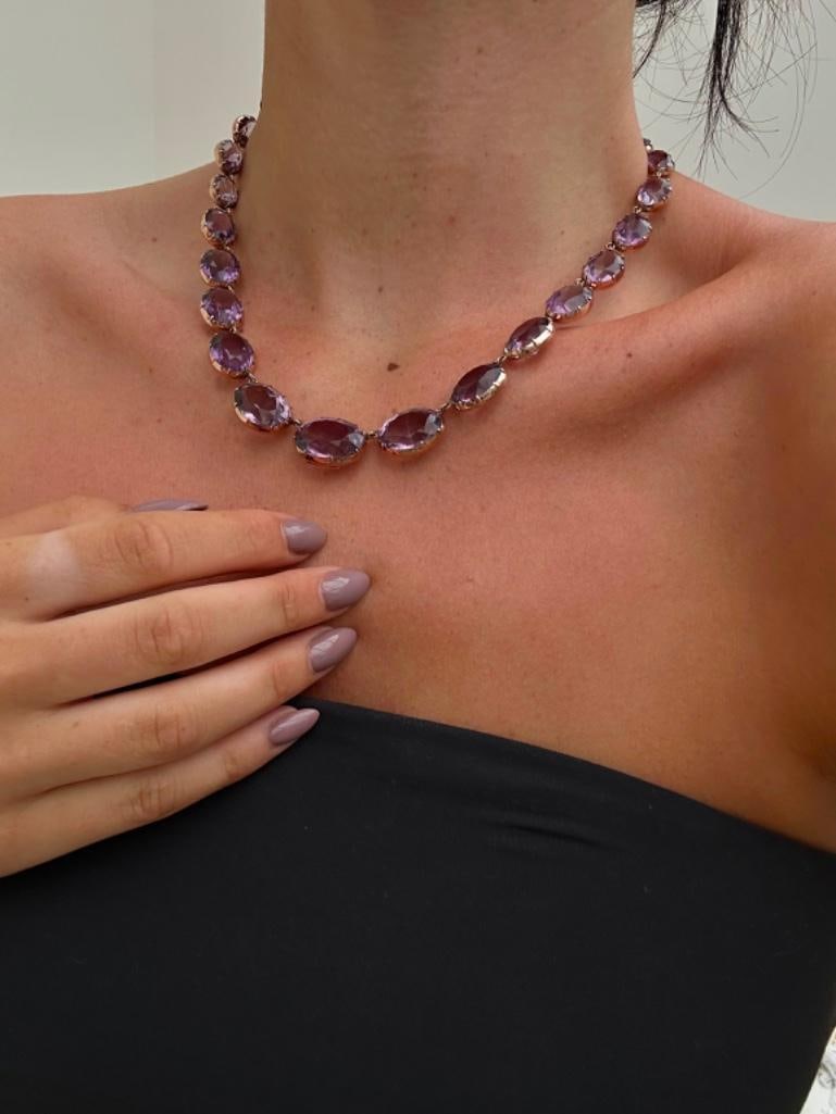 Huge Antique Gold and Amethyst Rivière Necklace - 2