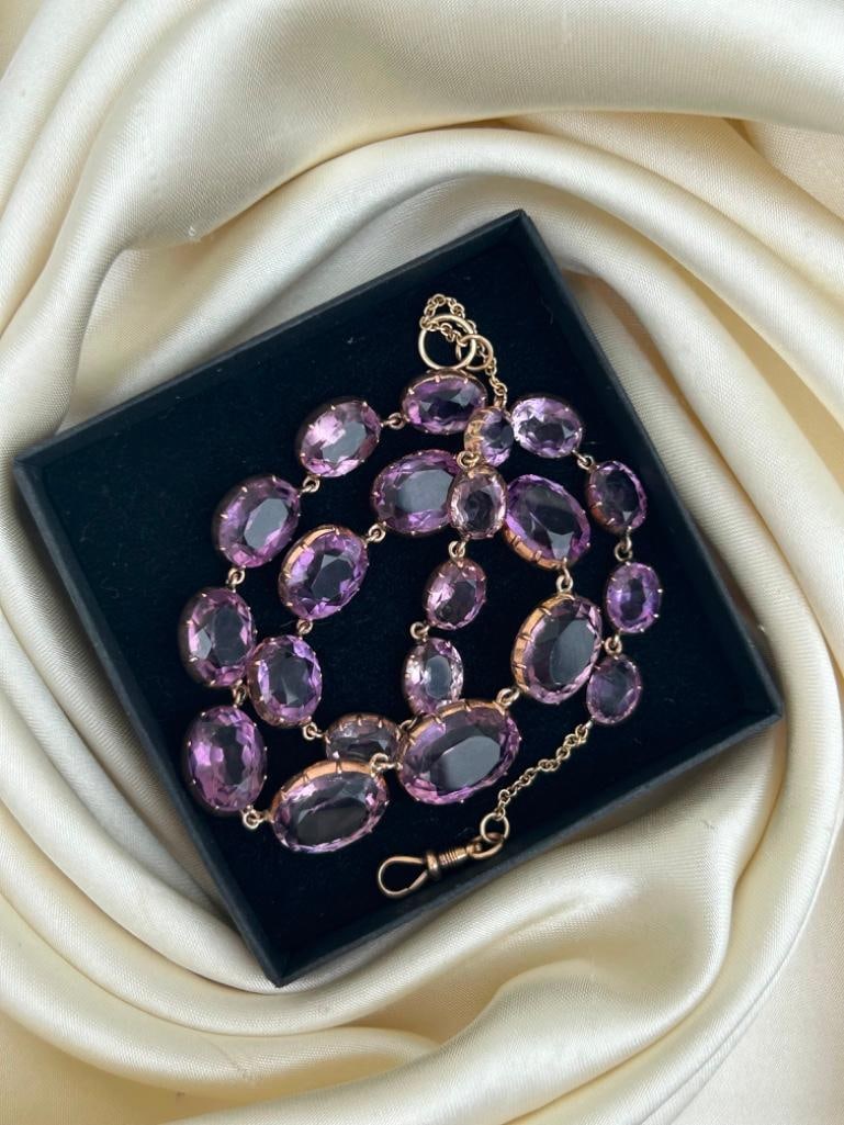 Huge Antique Gold and Amethyst Rivière Necklace - 3