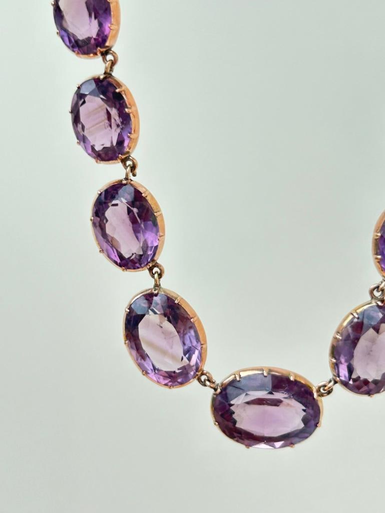 Huge Antique Gold and Amethyst Rivière Necklace - 4