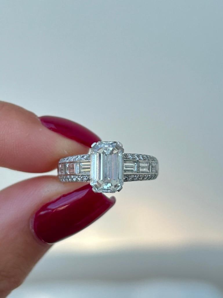Huge 3.10ct Diamond Ring in White Gold - 6