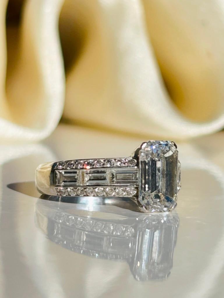 Huge 3.10ct Diamond Ring in White Gold - 7