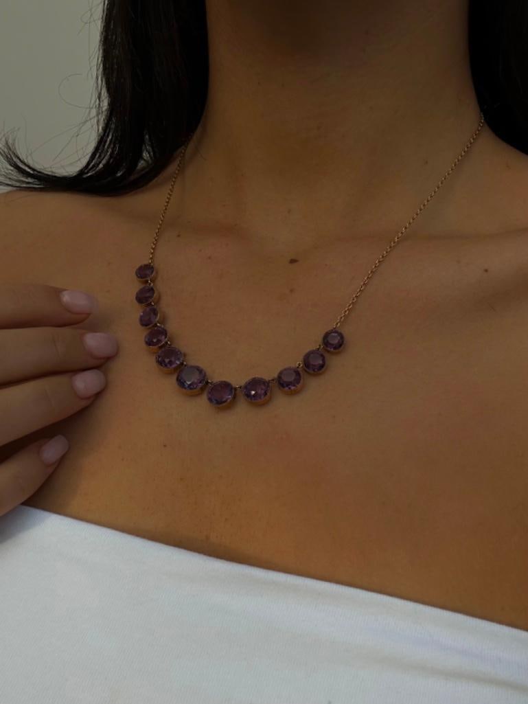 Gold and Amethyst Rivière Necklace - 2