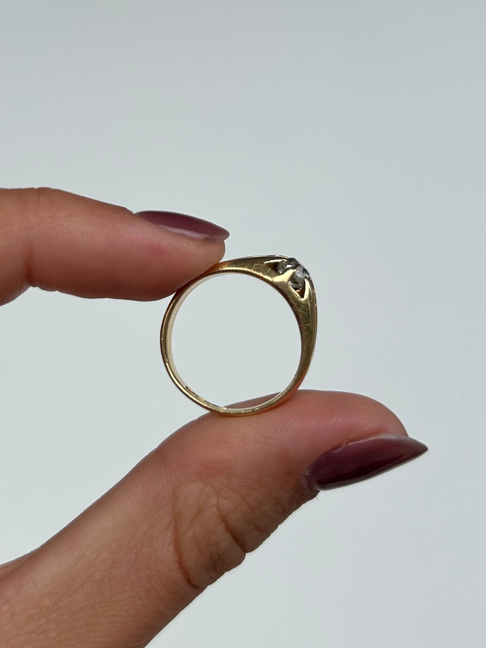 Antique C.1904 .50pt Diamond Belcher Ring in 18ct Yellow Gold - 7