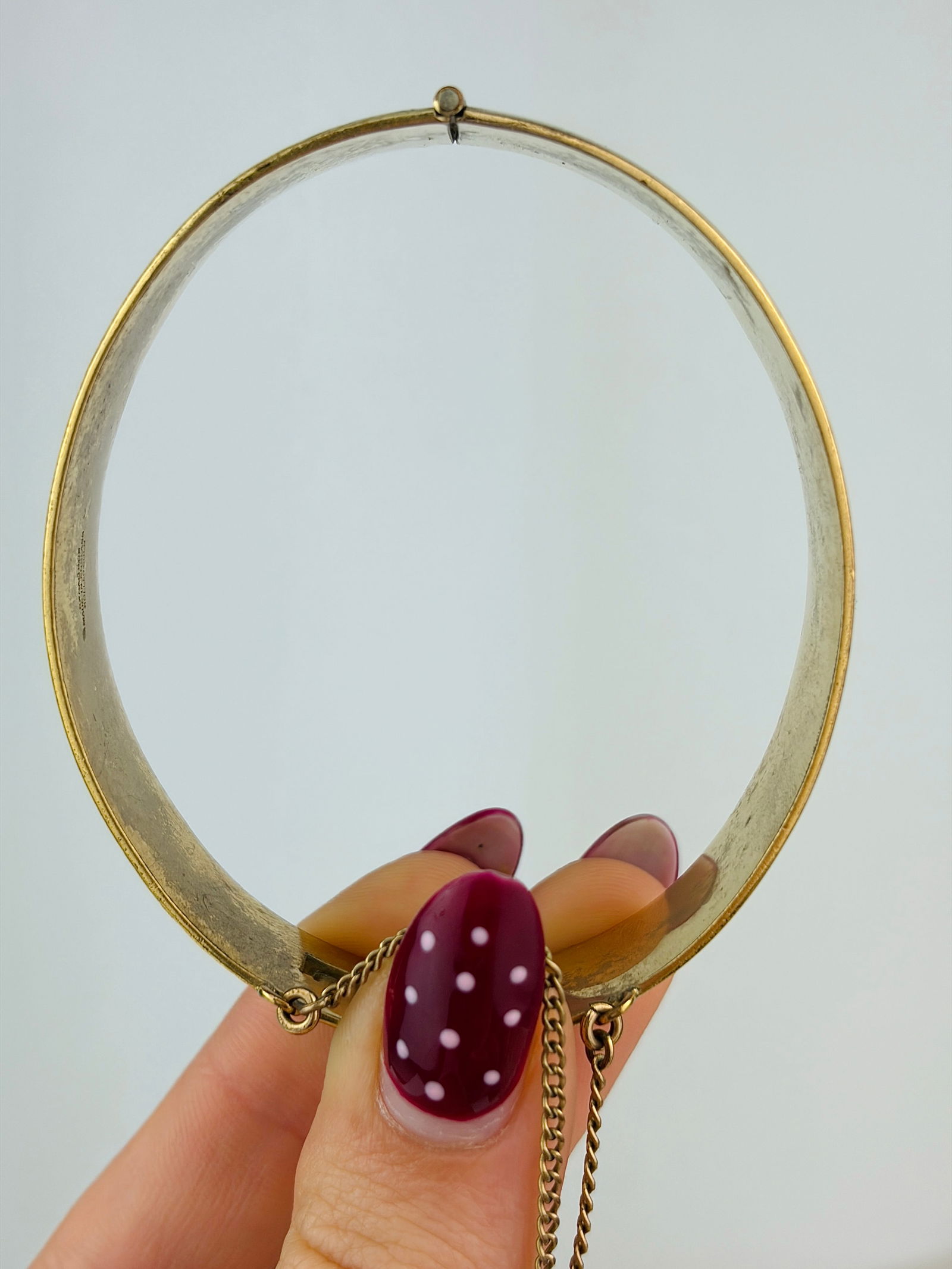 CHUNKY VINTAGE ROLLED GOLD BANGLE - SWIRL DESIGN - 2