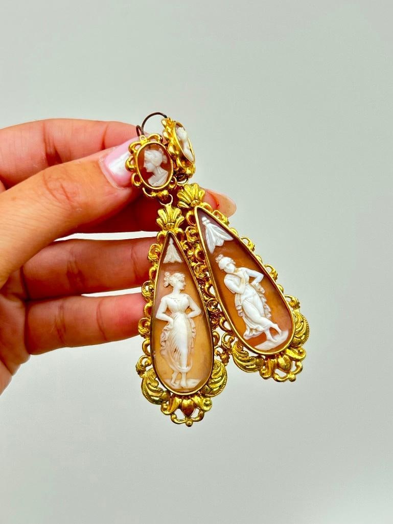 Antique boxed cameo suite - 7