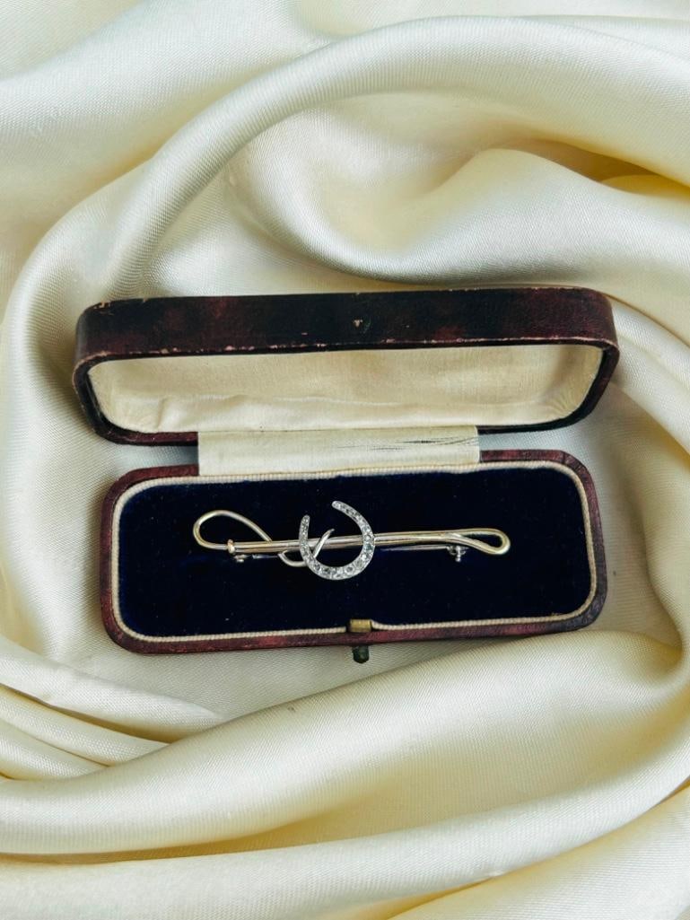 Antique Rose Cut Diamond and Ruby Brooch with Hanging Pearl Heart in Gold the sweetest brooch mea - 11