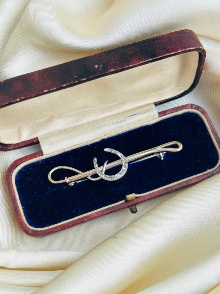 Antique Rose Cut Diamond and Ruby Brooch with Hanging Pearl Heart in Gold the sweetest brooch mea - 4