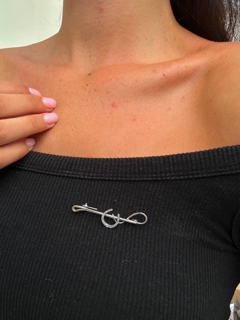 Antique Rose Cut Diamond and Ruby Brooch with Hanging Pearl Heart in Gold the sweetest brooch mea - 5