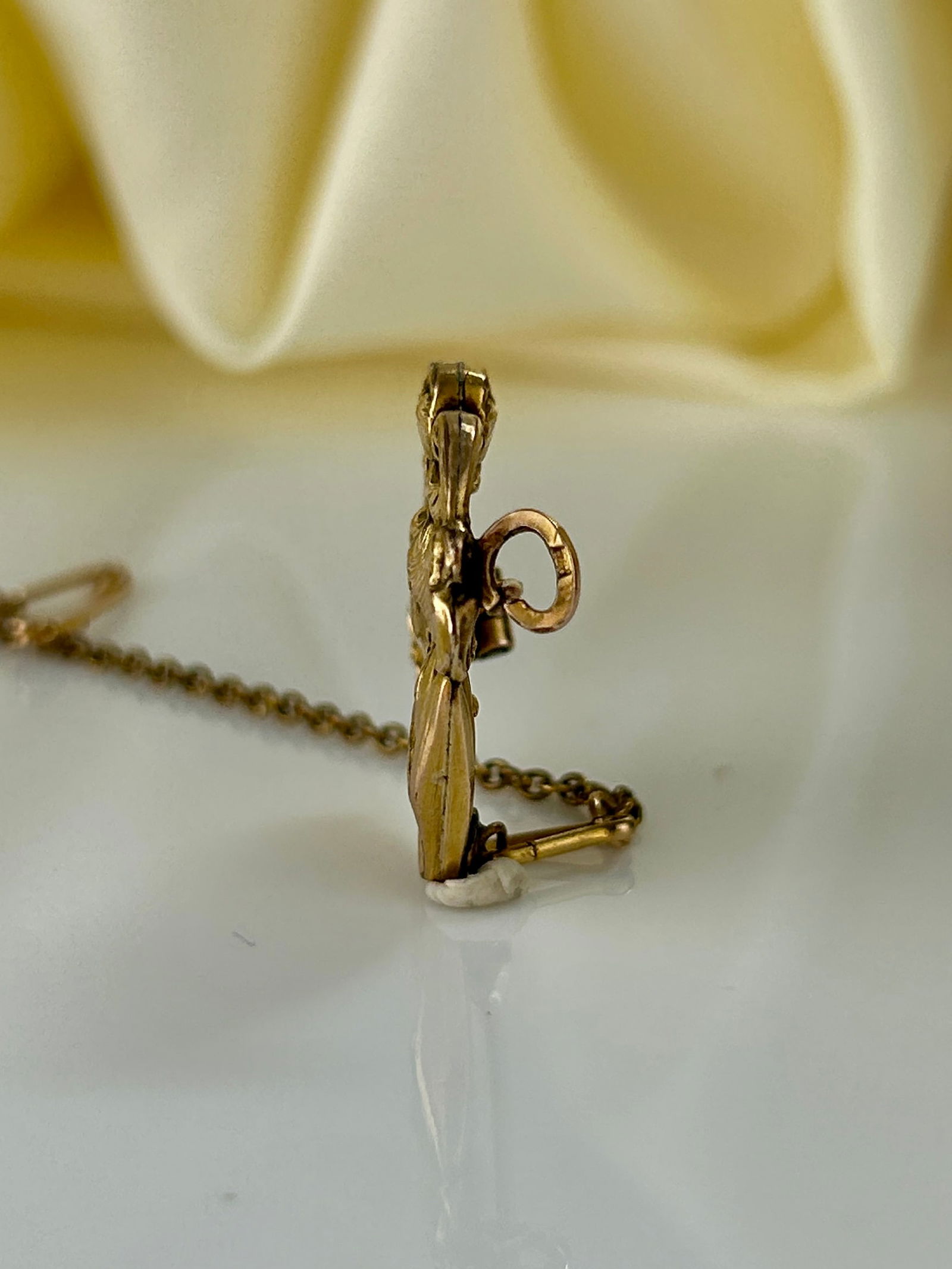 French Art Nouveau Heart Ornate Lady Brooch - 2