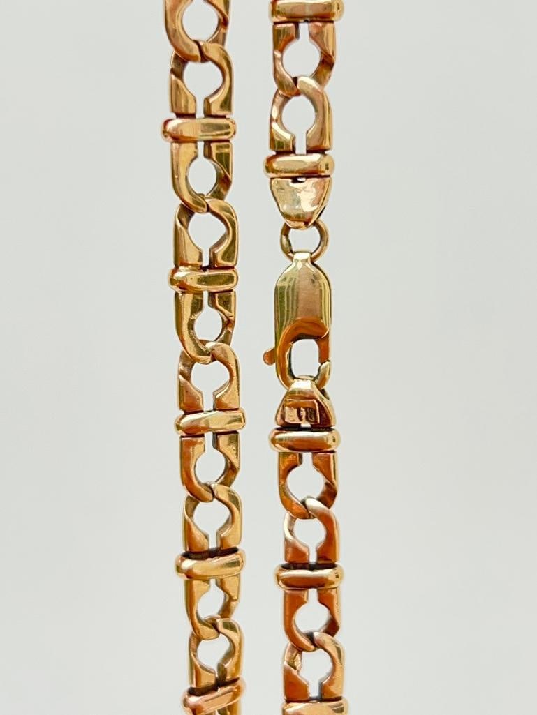 Vintage heavy 9ct gold fancy style mariner link bracelet - 2