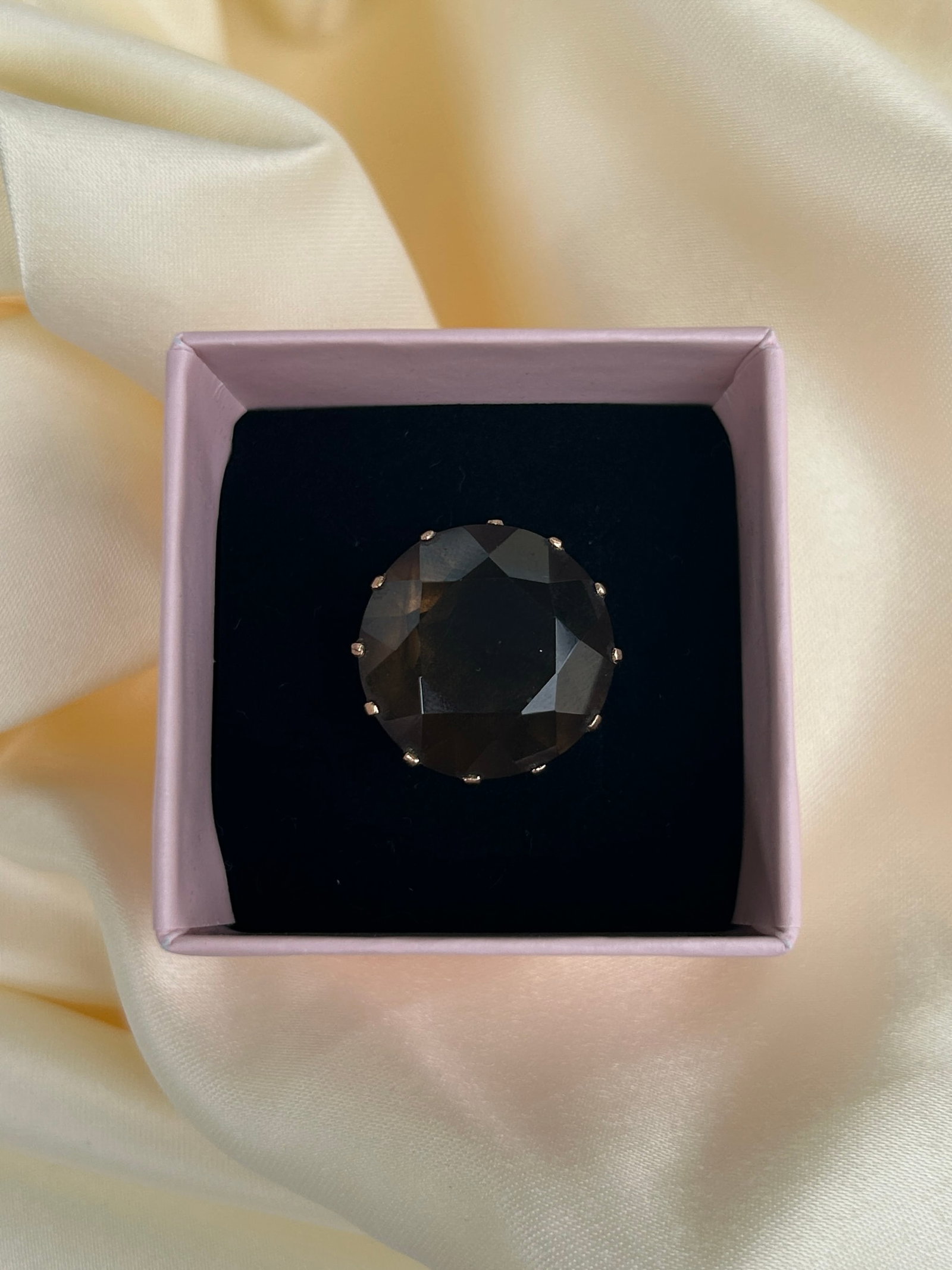 Giant Smokey Quartz Cocktail Ring in 9ct Yellow Gold - 6