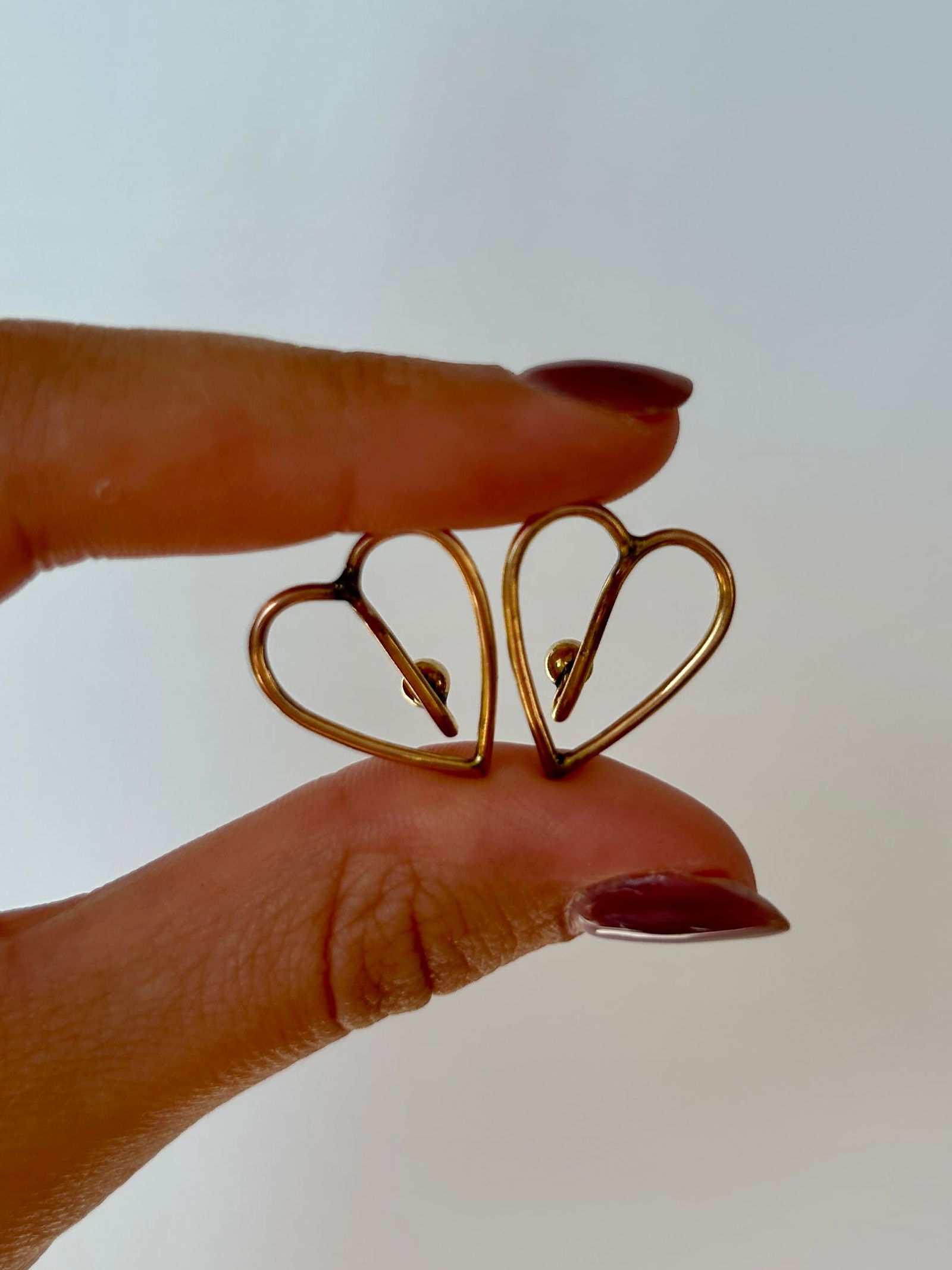 Antique 9ct Gold Heart Clips - 7