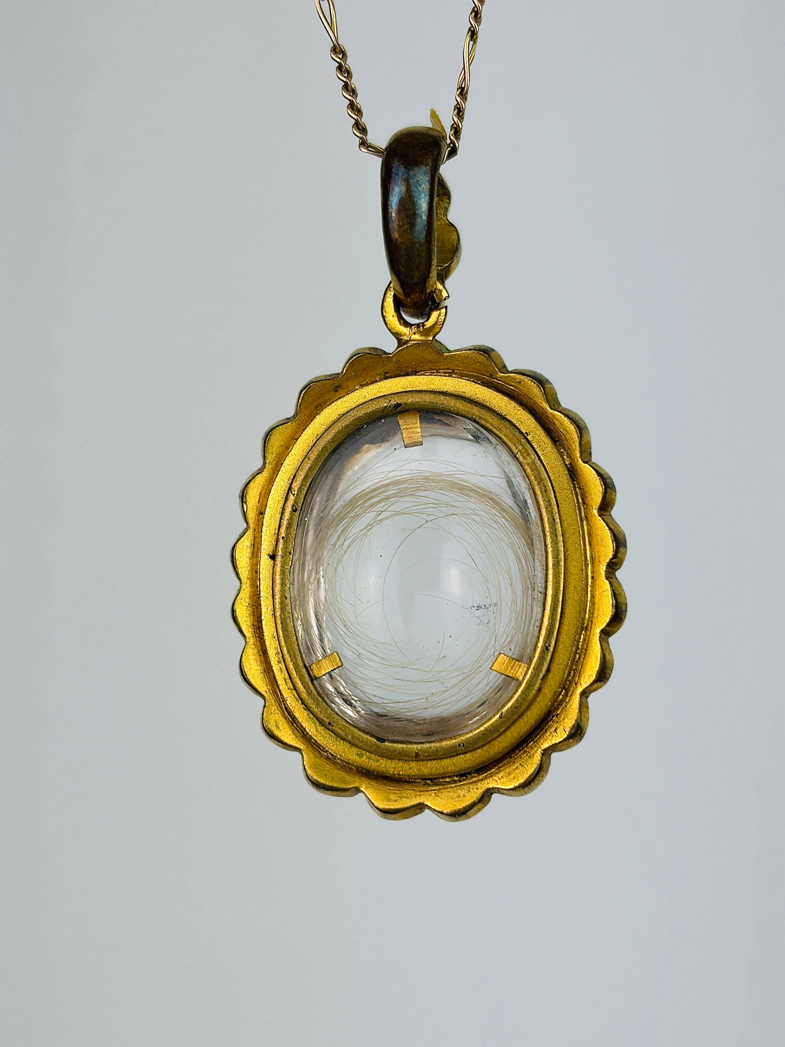 Antique Turquoise Locket Pendant in Gold - 3