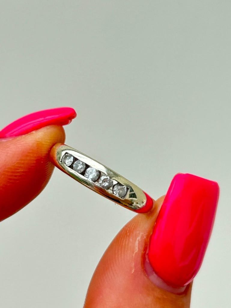 Sweet White Gold Diamond Half Eternity Band Ring - 2