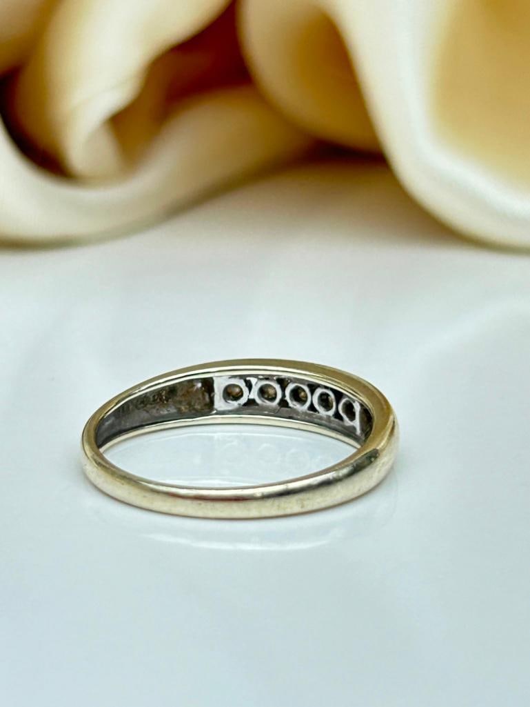 Sweet White Gold Diamond Half Eternity Band Ring - 5