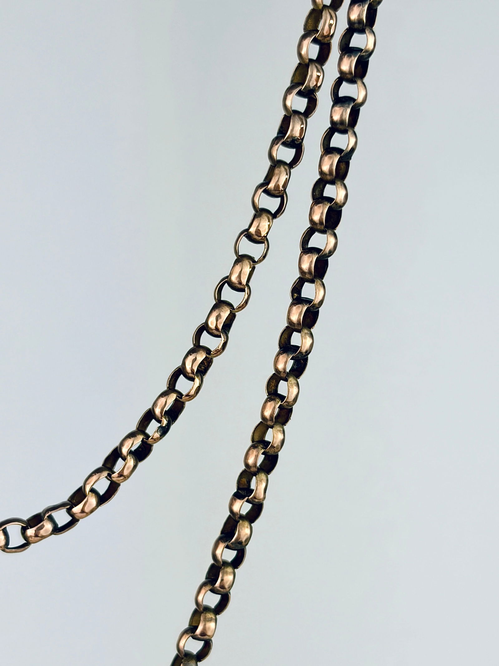 ANTIQUE 9CT GOLD BELCHER LINK CHAIN NECKLACE - 2