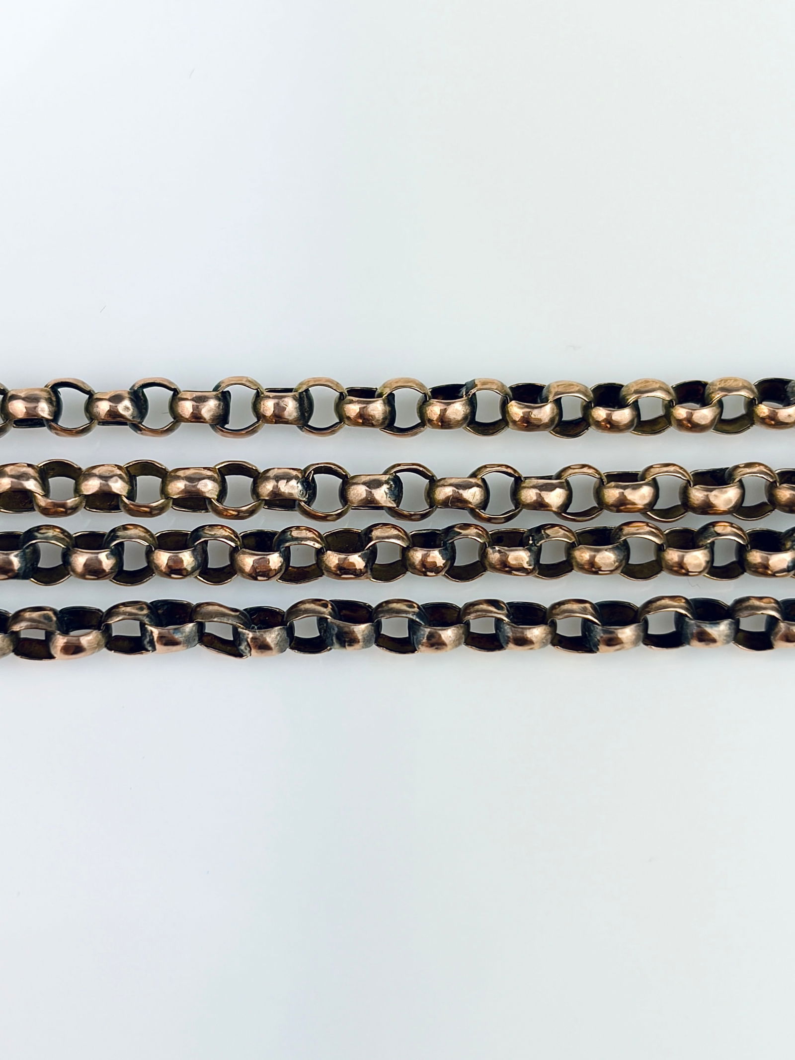 ANTIQUE 9CT GOLD BELCHER LINK CHAIN NECKLACE - 3