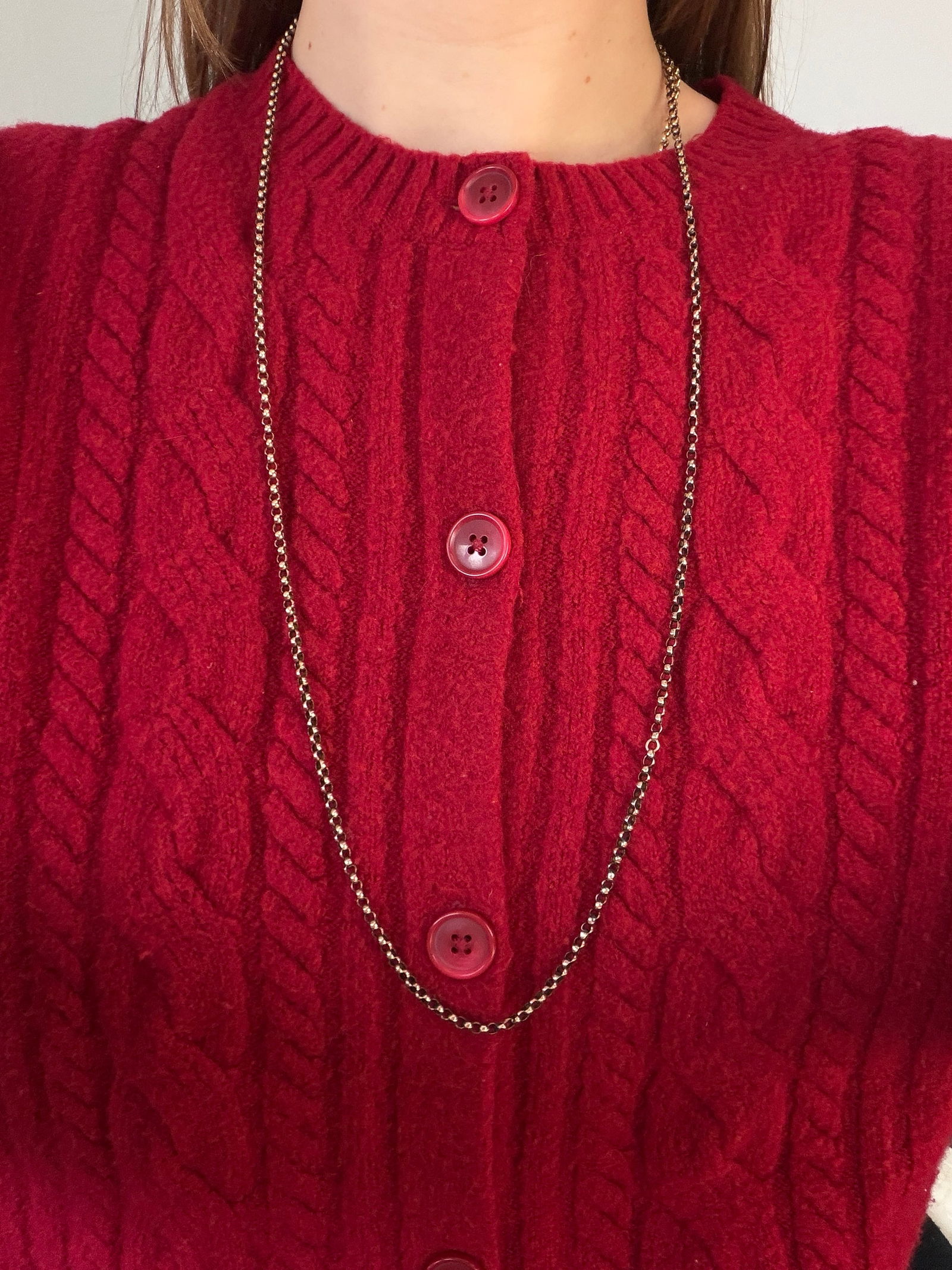 ANTIQUE 9CT GOLD BELCHER LINK CHAIN NECKLACE - 4