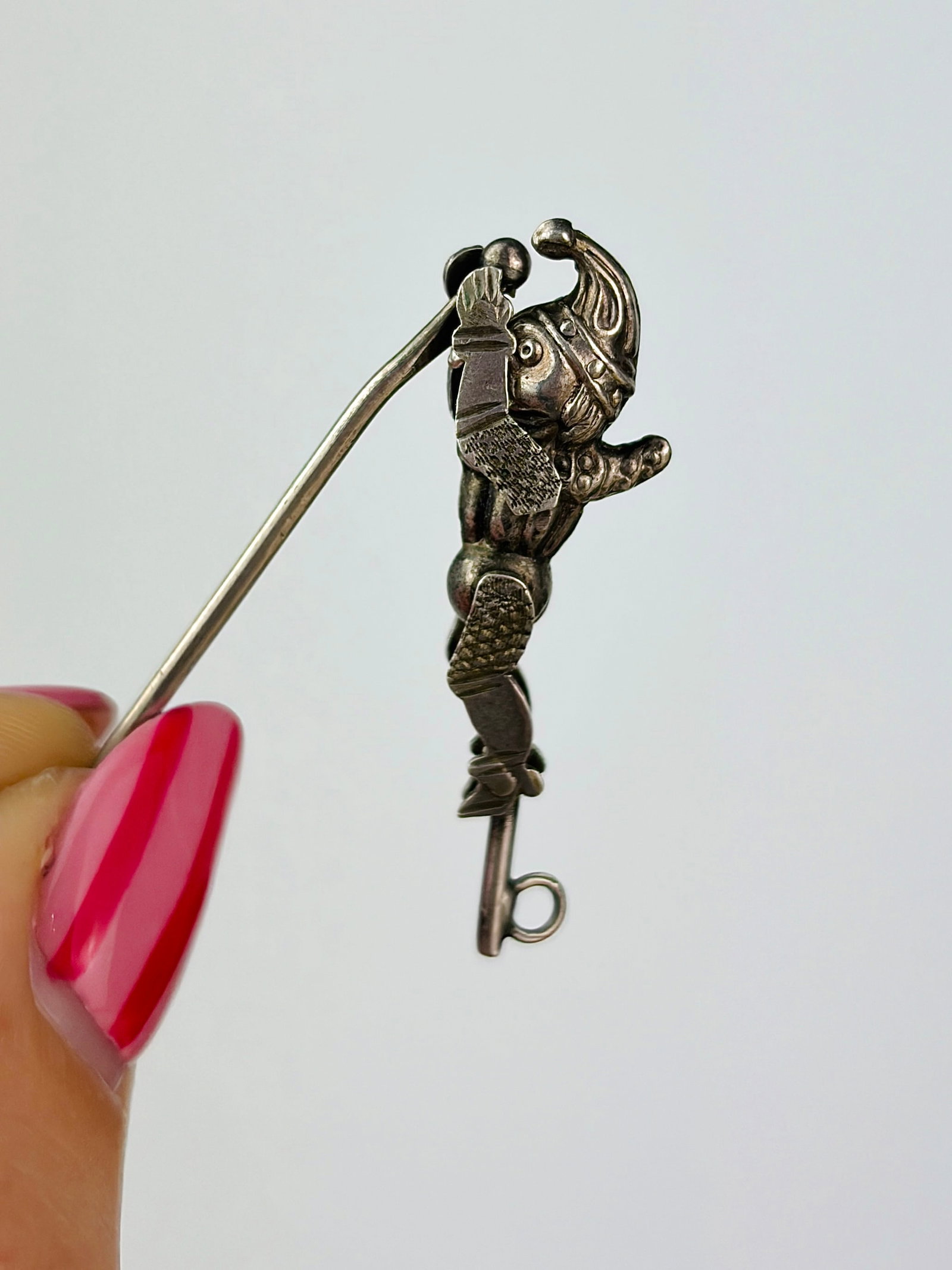 Funny antique silver "punch" charm / pendant: Funny antique silver "punch" charm / pendant