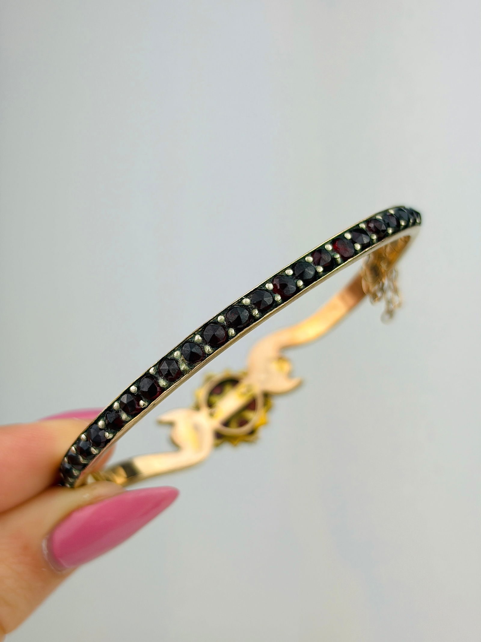 ANTIQUE GARNET BANGLE / BRACELET - 3