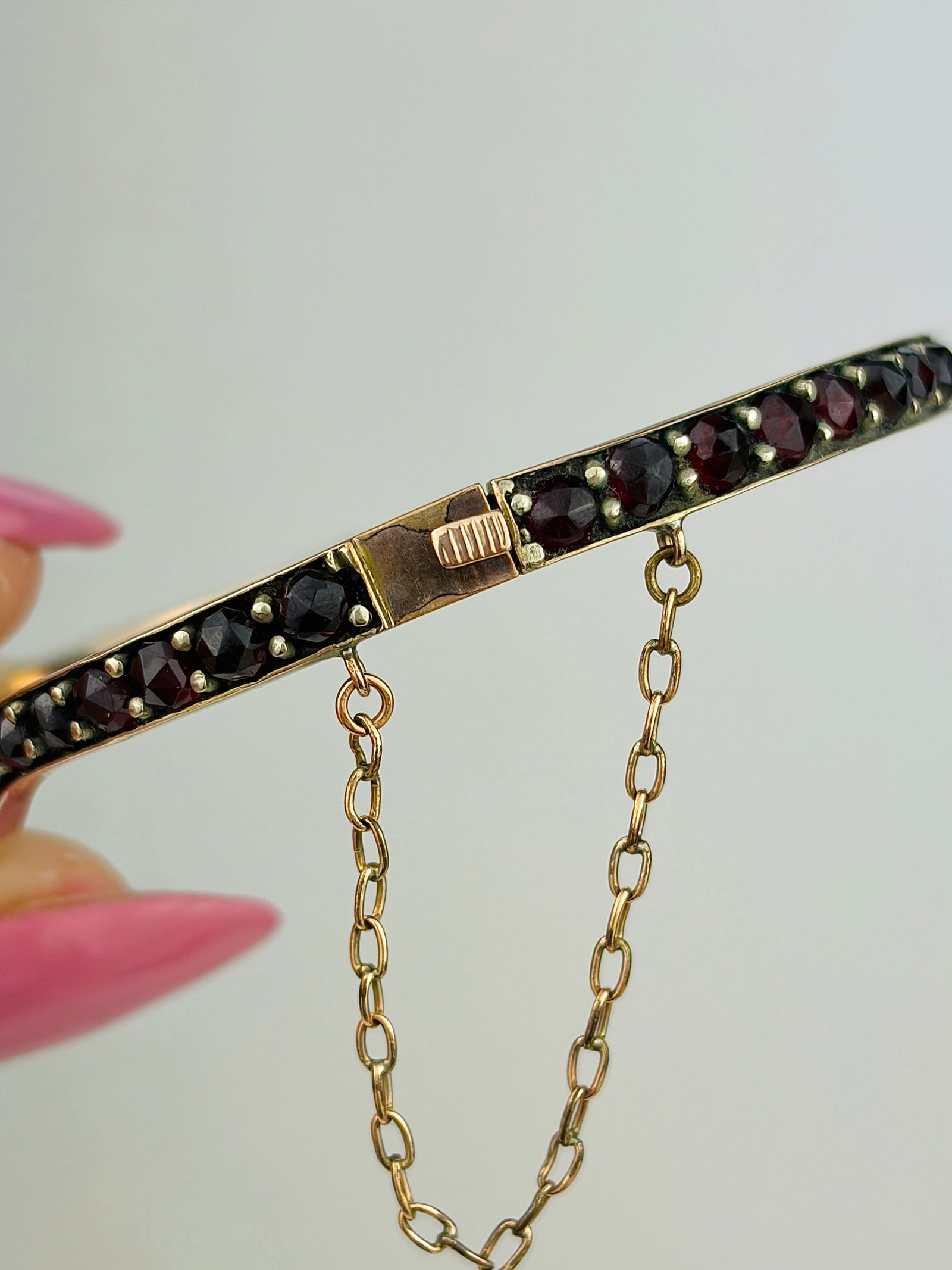 ANTIQUE GARNET BANGLE / BRACELET - 4