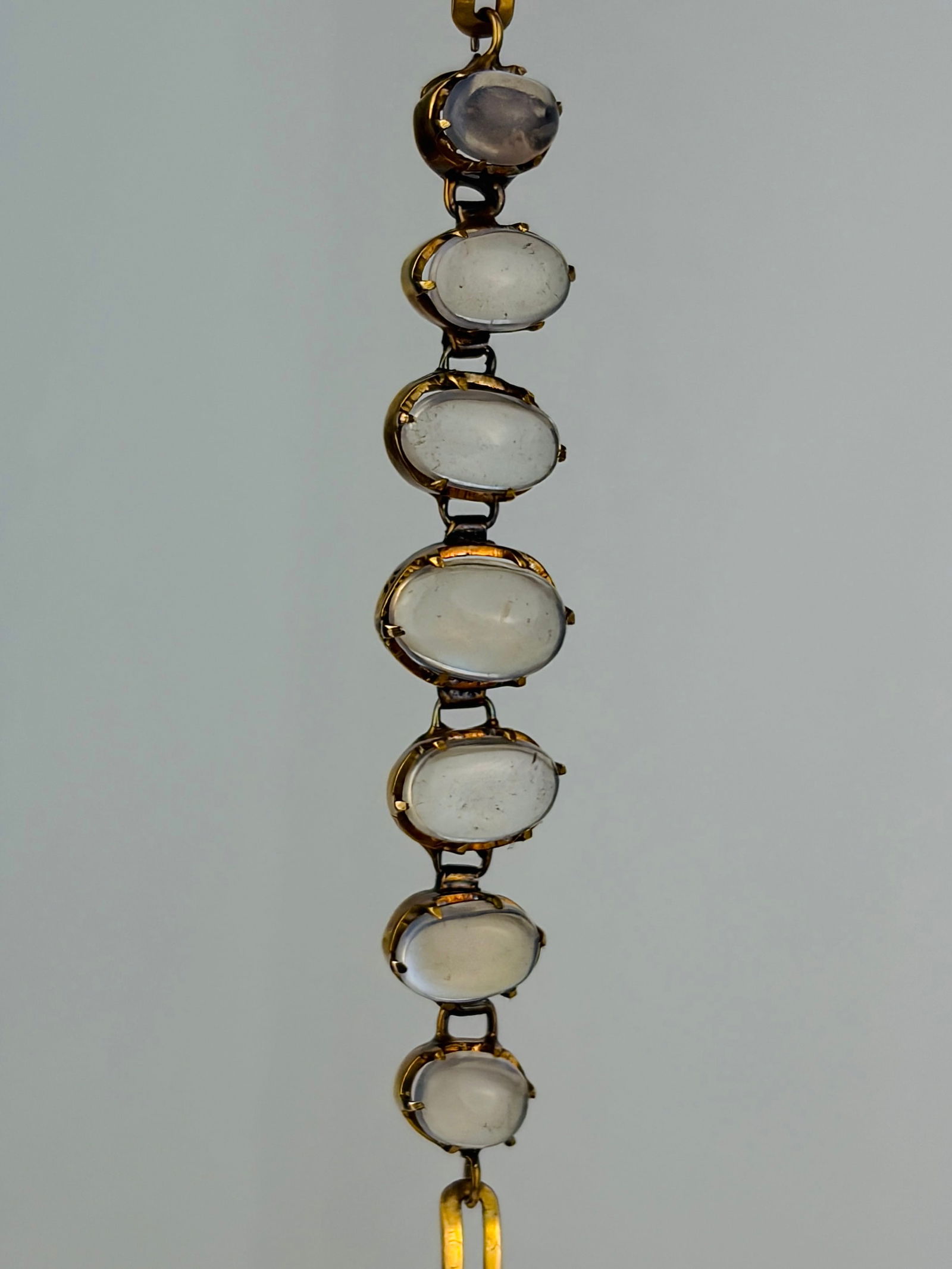 ANTIQUE 9CT GOLD MOONSTONE BRACELET - 2
